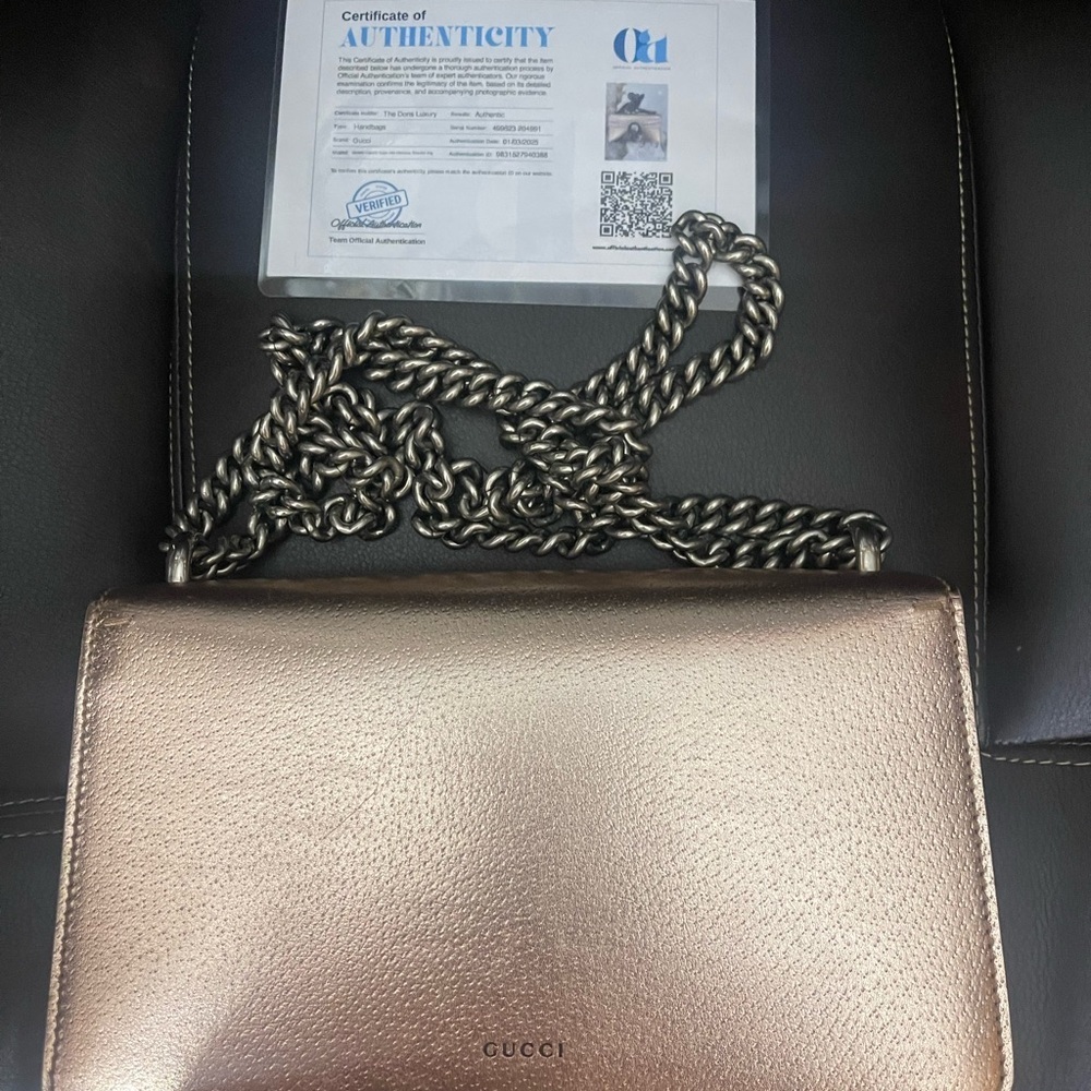 Gucci Dionysus Rose Gold Metallic Hangbag - Picture 9 of 12
